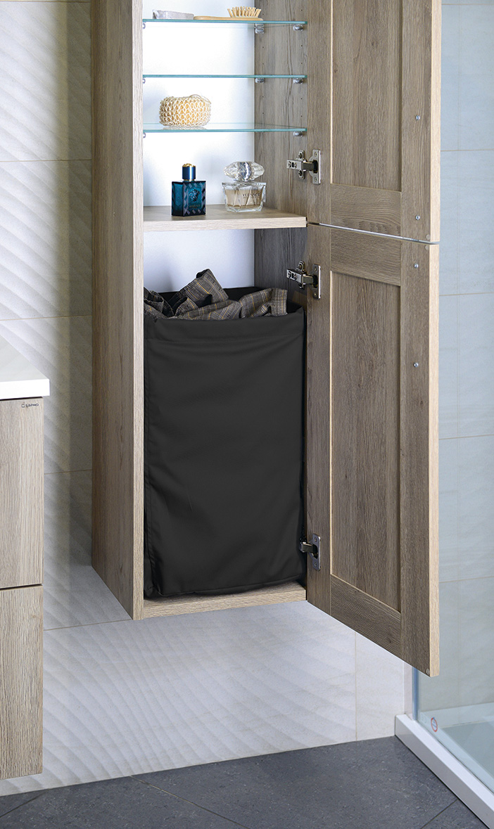 Prádelní koš do skříně 310x500x230mm, suchý zip, černá UPK350B